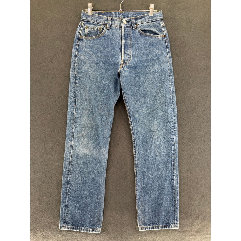 Vintage 80s Levis 501 Button Fly Jeans Mens 28x29 Made in USA May 1988 525 Tag S